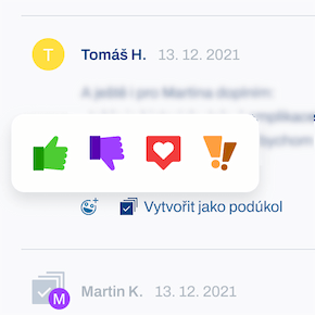 Reakce na komentáře